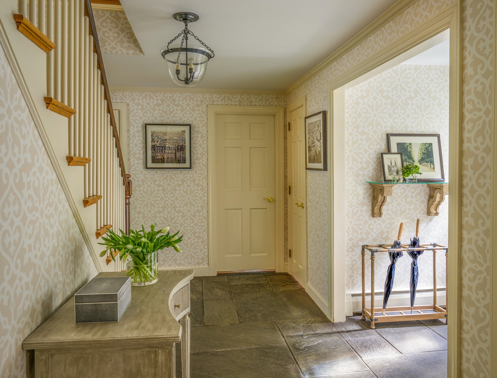 This is an example of a transitional entryway in Boston.
