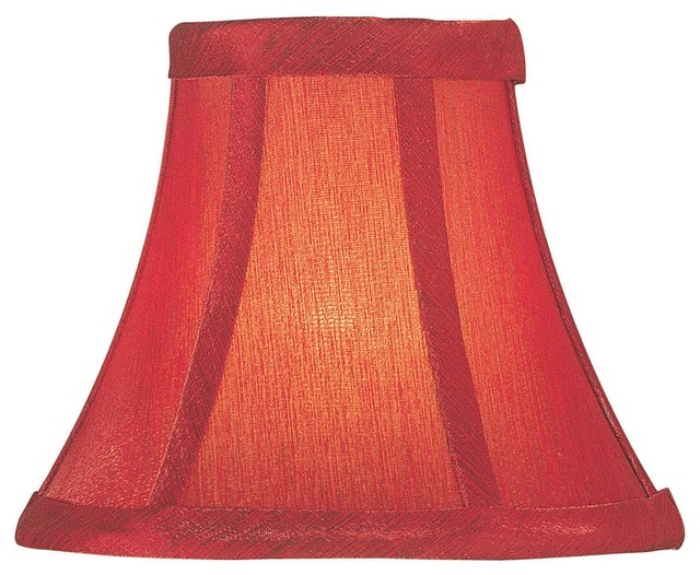 Candelabra Shade Red Silk, 3"x6"x5"Sh Traditional Lamp Shades by