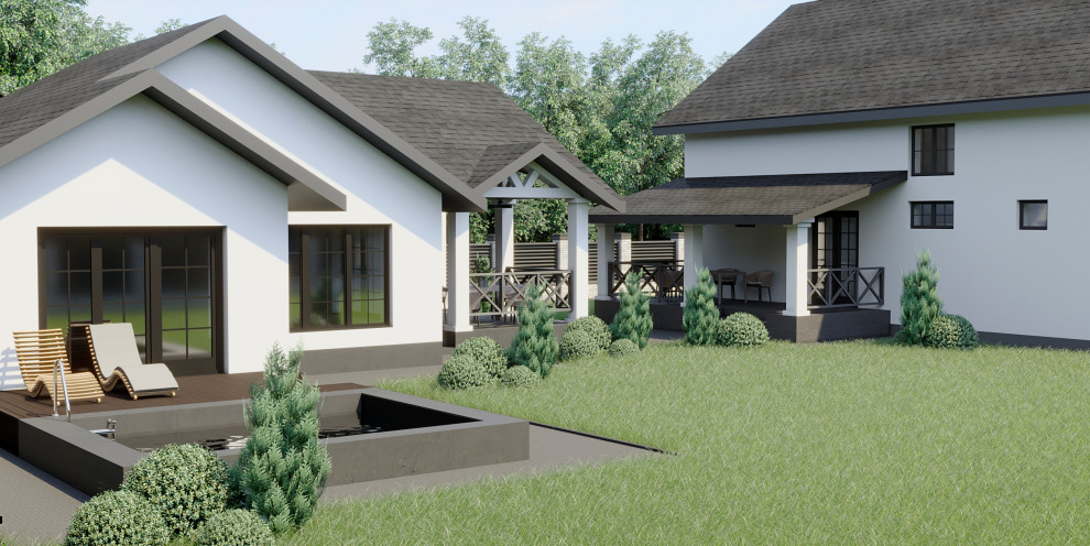 Архитектурный проект загородного дома и бани