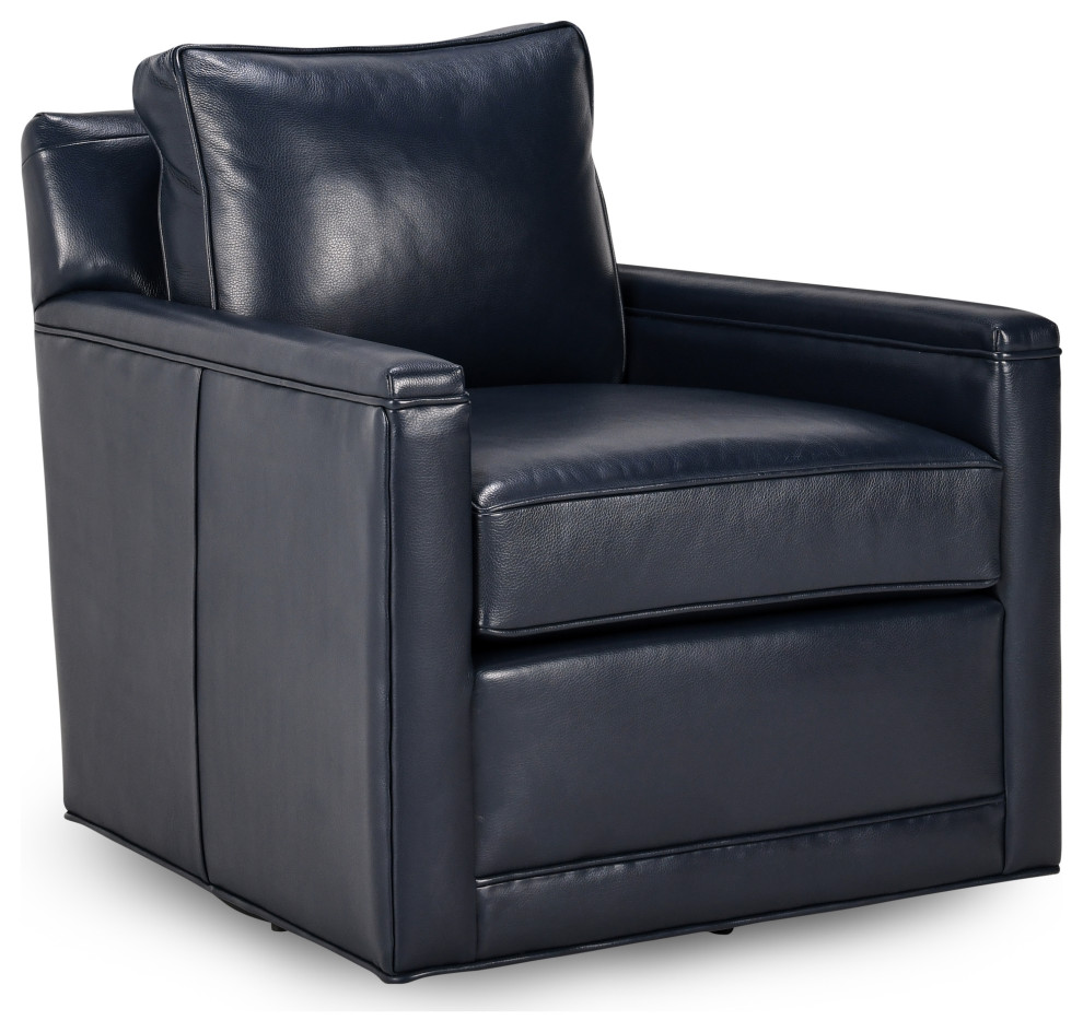 Clark Swivel Accent Chair Indigo by Kosas Home Transitional