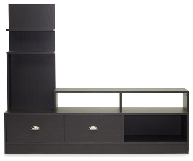 Armstrong Dark Brown TV Stand Transitional Entertainment Centers
