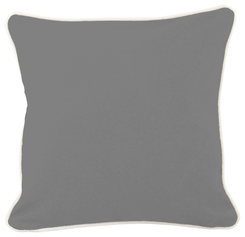 Monogrammed Pillow Gray With Insert 12", Cardinal Thread, Arial Font, P