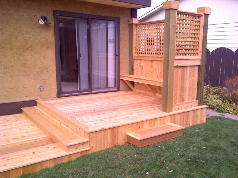 Custom Cedar Deck with Privacy Screen and Builtin Bench Craftsman