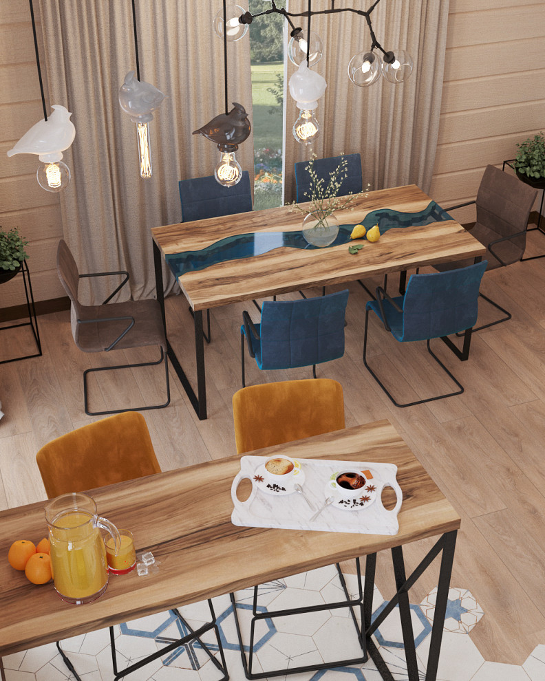 Дом из дерева. Кухня-столовая