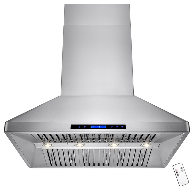 AKDY 42" Stainless Steel Island Mount Touch Panel Kitchen Dual Motor