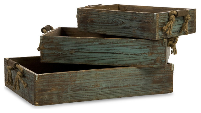 Northfork 3-Piece Wood Tray Set