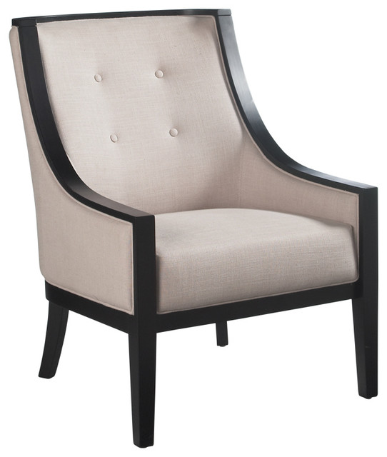 Argenta Armchair, Beige Linen Transitional Armchairs And Accent