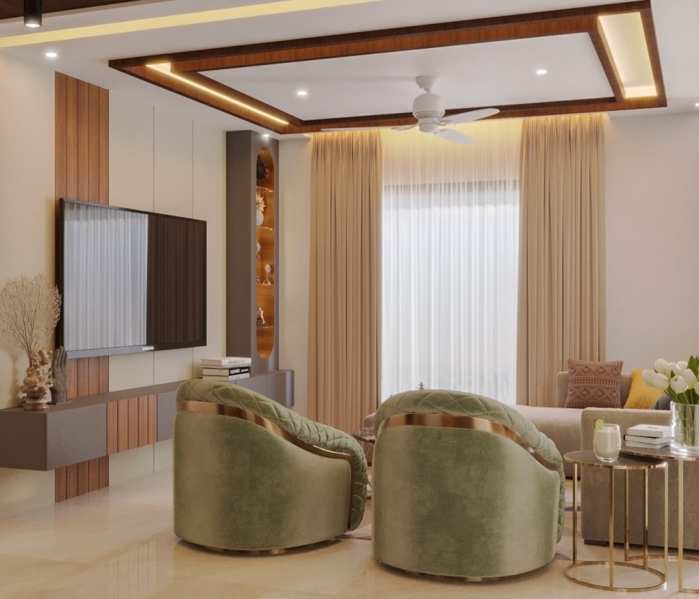 Mrs. Manju Agarwal Residence Contemporary Living Room Hyderabad