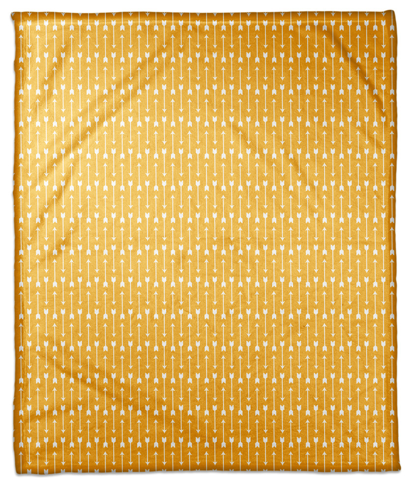 Yellow Arrows Pattern Fleece Blanket