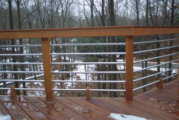 Mahogany deck & pipe rail in Stamford, CT - Contemporary ...