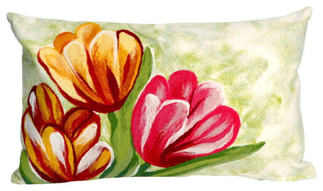 Visions II Tulips Warm Pillow, Warm, 12"x20"