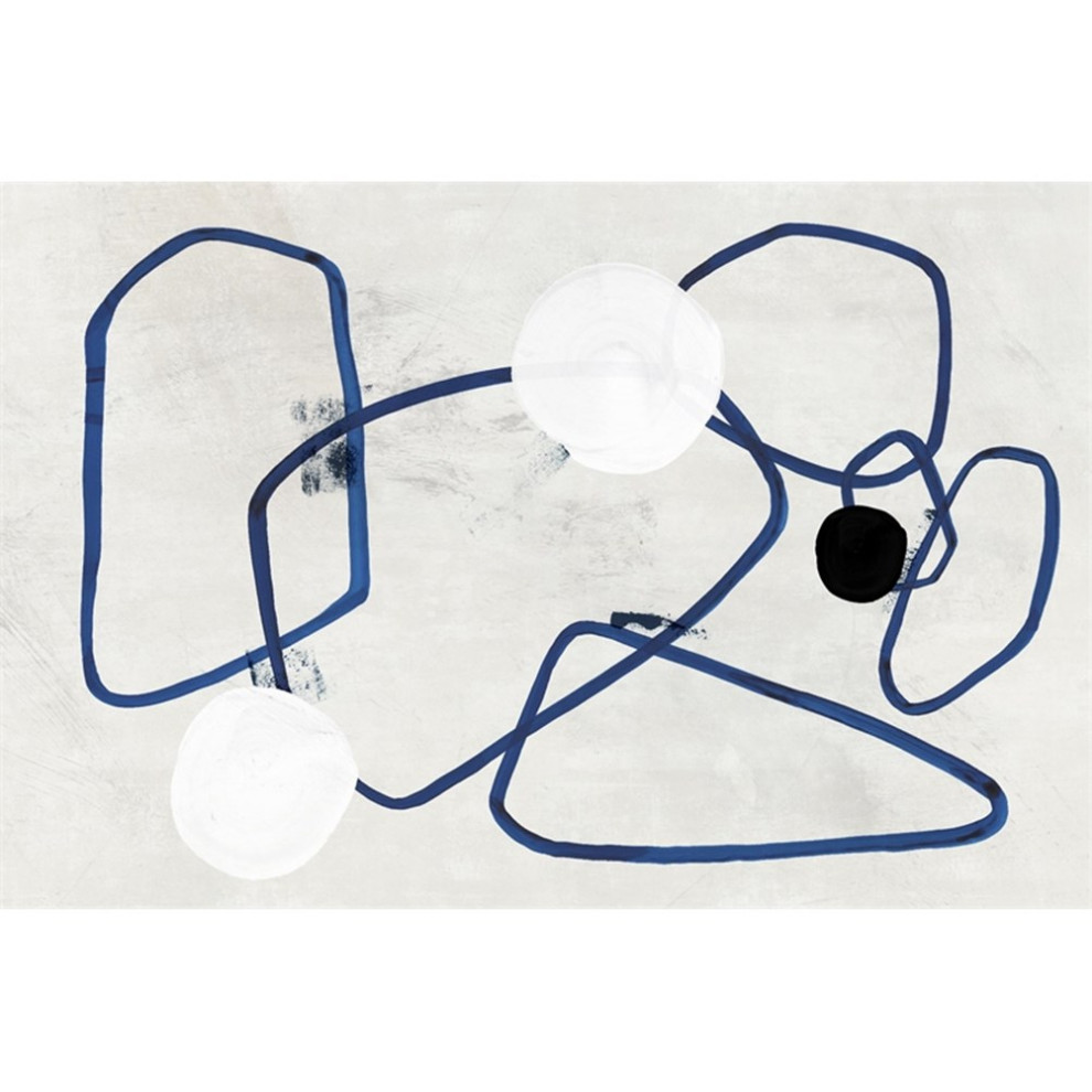 Giant Art 72x48 Midblue II Fine Art Giant Canvas Print in White