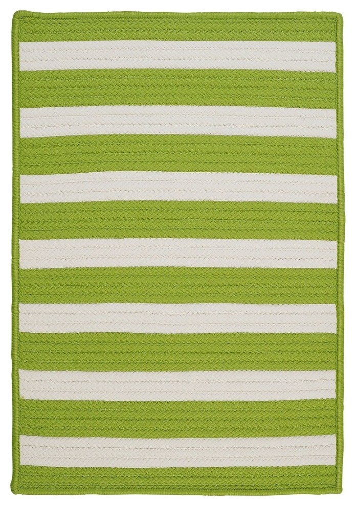 Braided Stripe It Area Rug, Rectangle, Bright Lime, 12'x15'
