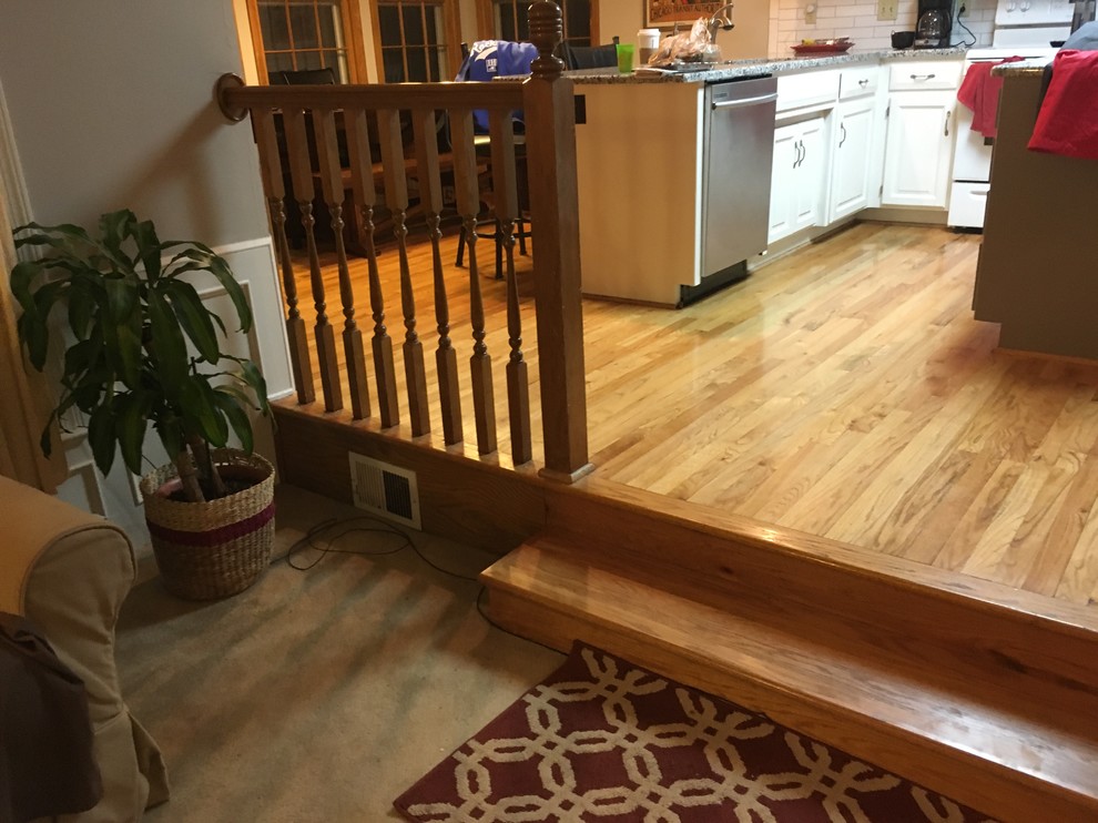 Removing railing from kitchen to family room