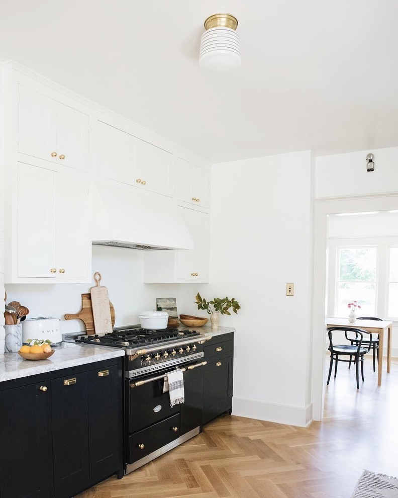 Transitional kitchen photo in Denver