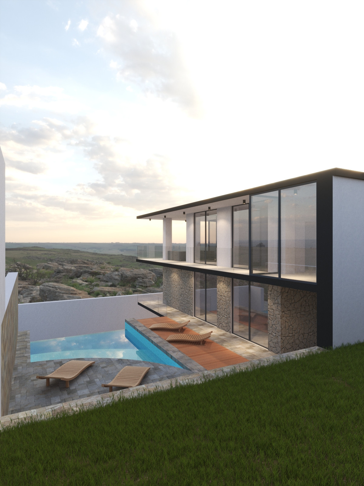 Дизайн дома (экстерьер) и дворовой территории на побережье