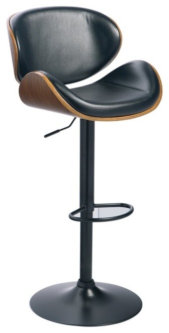 Tall Upholstered Swivel Barstool, Black, Set of 2, D120-530