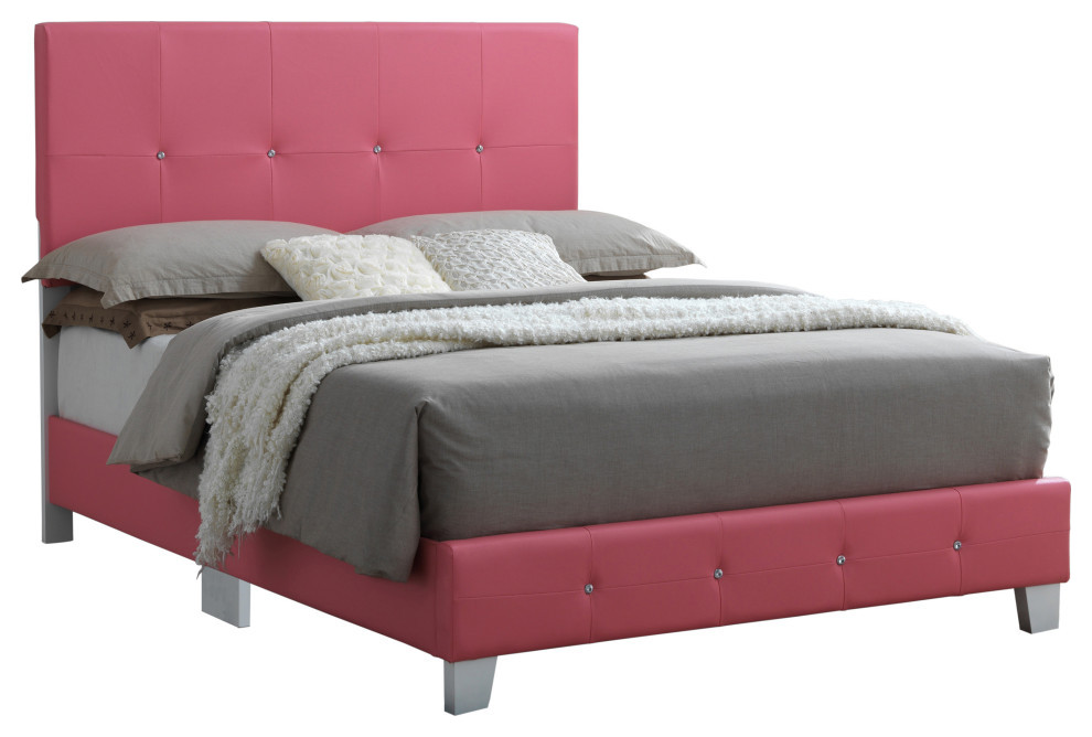 Full Size Bed, Pink Contemporary Kids Beds by Glory Furniture Houzz
