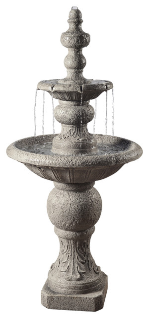 Peaktop Outdoor Icy Stone 2-Tier Waterfall Fountain