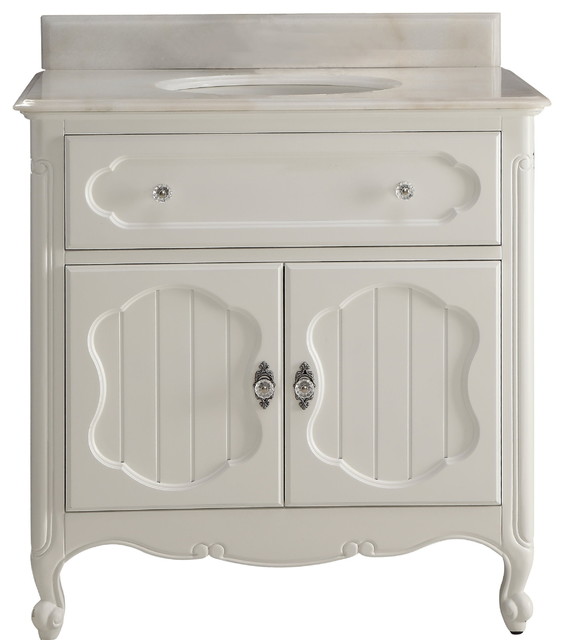 34 inch White Knoxville Bathroom Sink Vanity Traditional Bathroom
