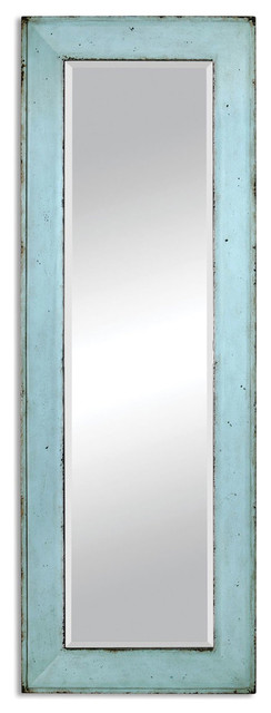 Wall Length Mirror coastal cottage blue full length mirror - farmhouse - wall mirrors Wall Length Mirror coastal cottage blue full length mirror - farmhouse - wall mirrors