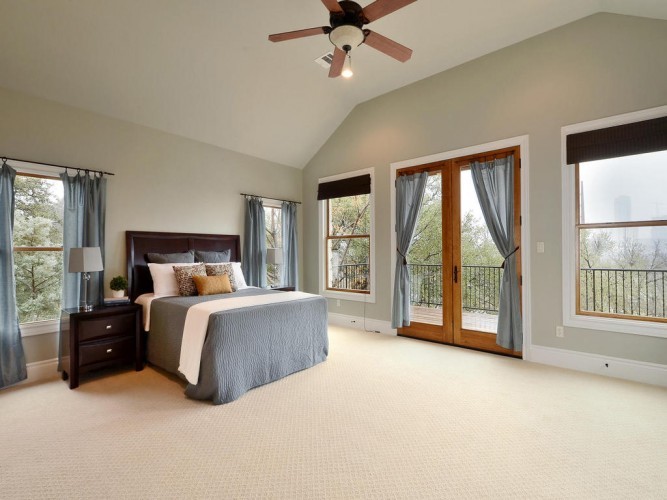 Transitional bedroom photo in Austin