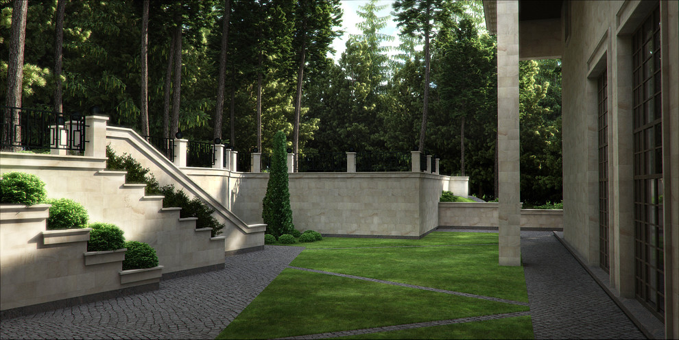 Ландшафт Сады Майендорф, подпорные стены, цветники