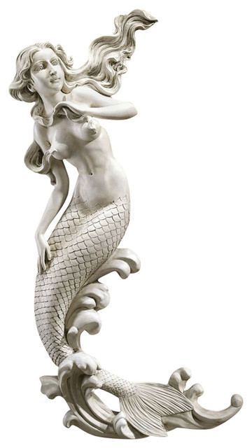 Outdoor Patio Wall Decor Mermaid Wall Mounted Garden Statue