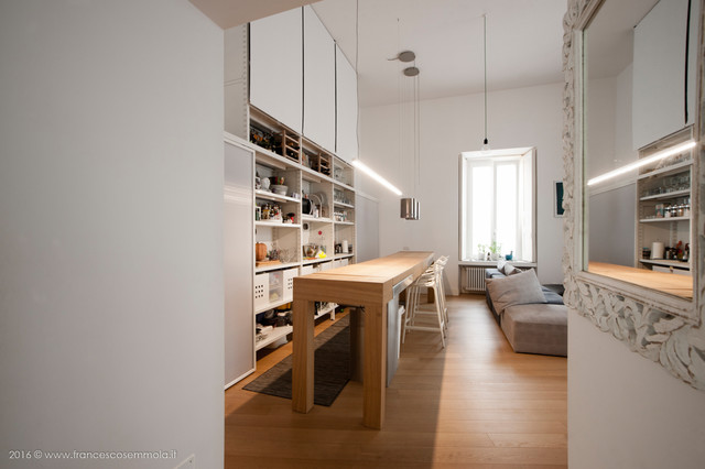 Compattezza e altezza | 70 mq contemporary-vardagsrum