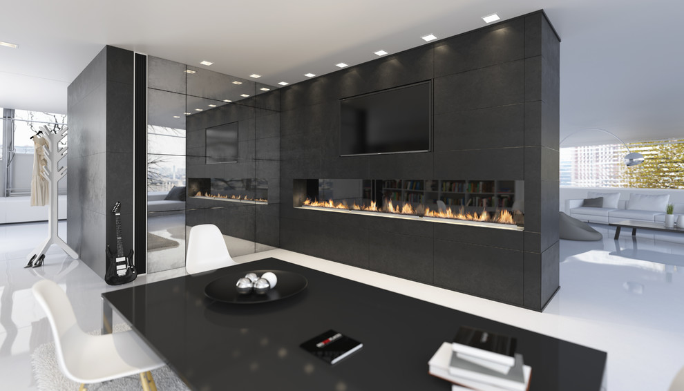 Luxury ribbon fireplaces and art design bio fires in most stunning ...