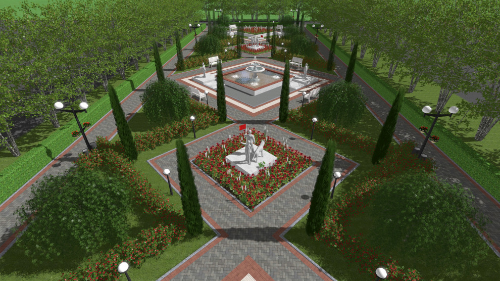 Комсомольский сквер в г.Жиздра, 2021