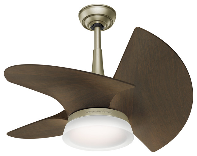 Casablanca 30" Orchid Outdoor, LED Walnut Ceiling Fan, Light & Wall Control