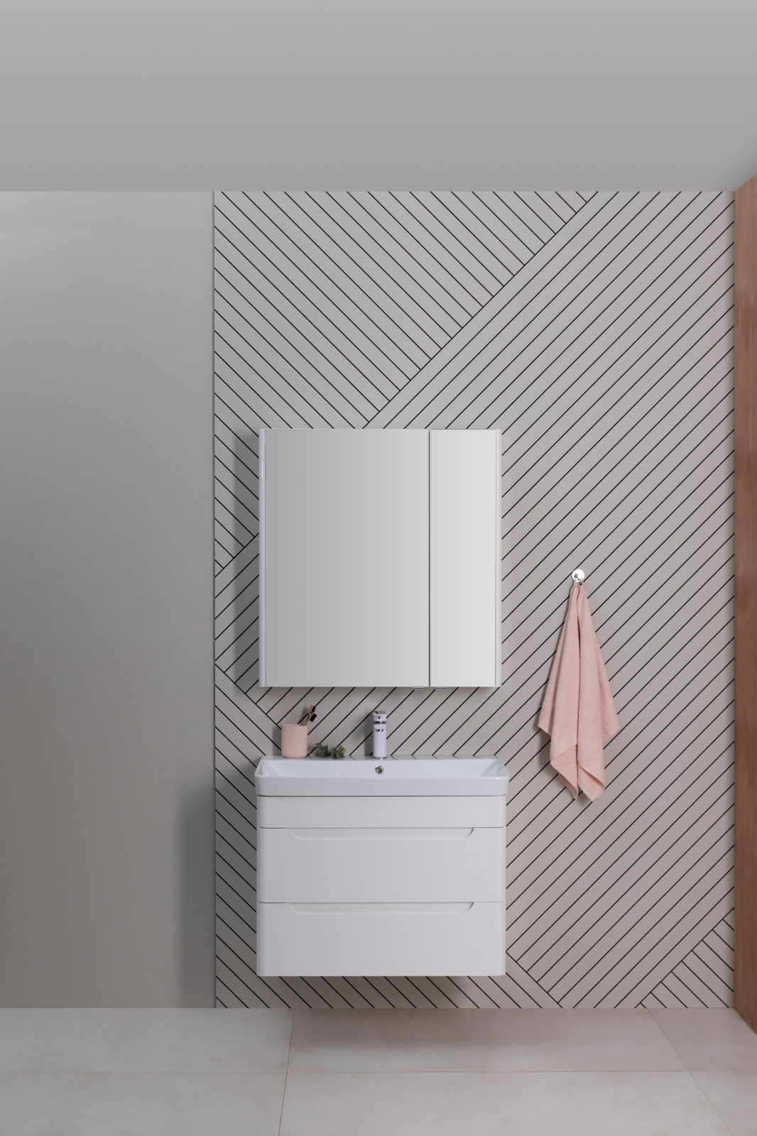 Зона умывальника в ванной комнате