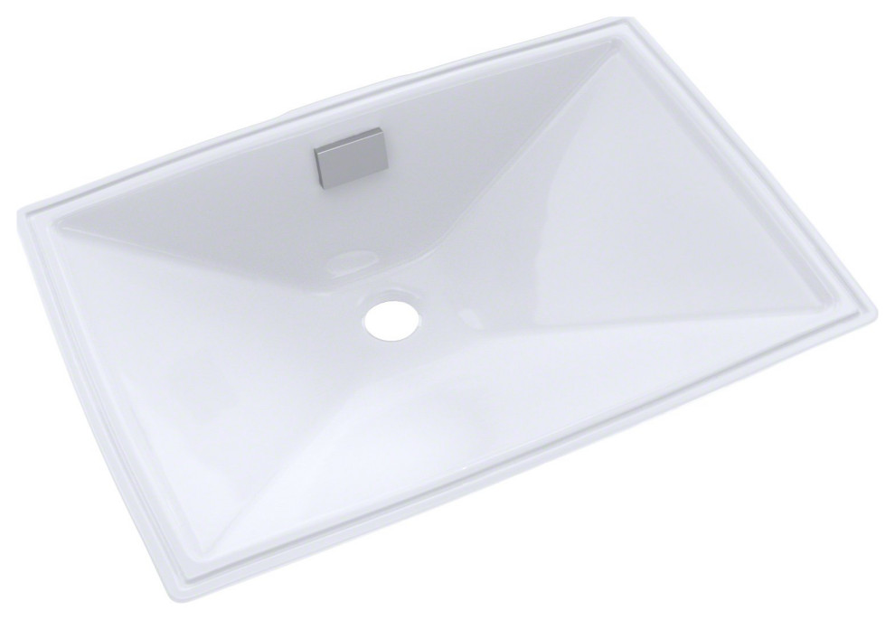 TOTO Lloyd Rectangular Undermount Bathroom Sink, Cotton White Contemporary Bathroom Sinks