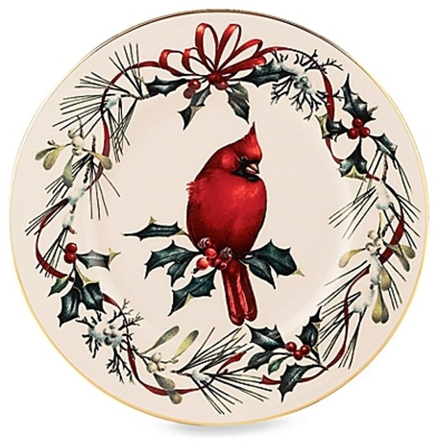 Lenox Winter Greetings Cardinal Accent Plates, Set of 4 Contemporary