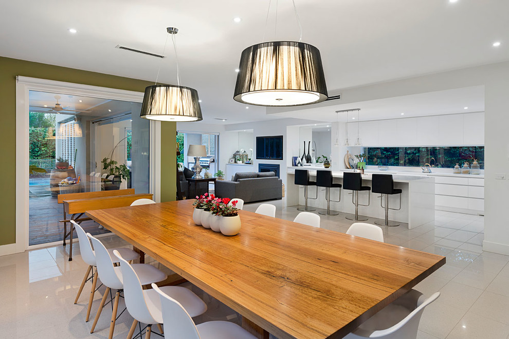 Photo of a contemporary dining room in Melbourne.