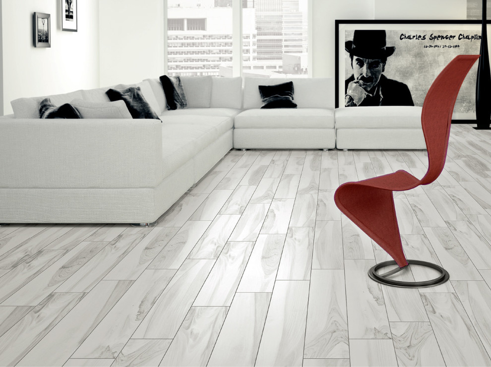 Happy Floors Tigerwood Snow Porcelain Tile Flooring San Francisco