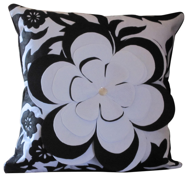Black and White Checkered Pillow Contemporary Decorative Pillows