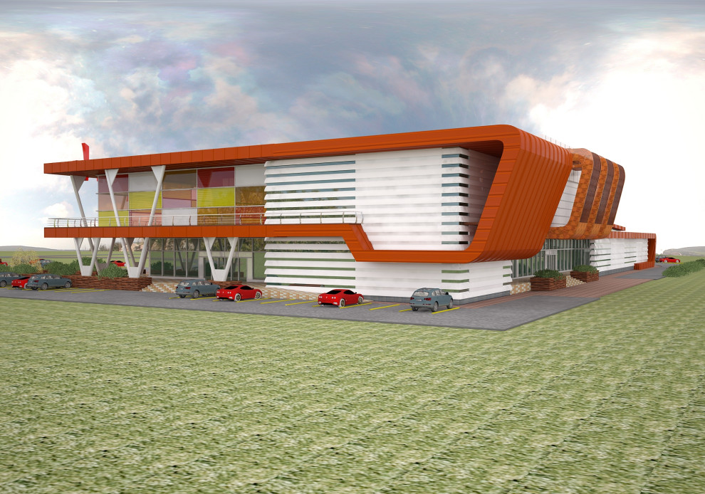Архитектурный концепт центра семейного досуга и спорт клуба в городе Мелне