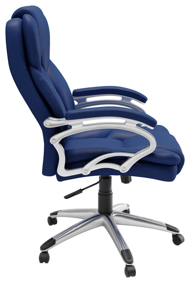 CorLiving LOF-428-O Executive Office Chair, Cobalt Blue Leatherette