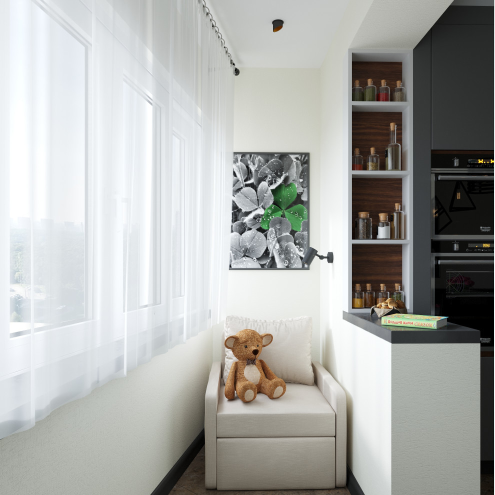 Кухня и лоджия на Лухмановской