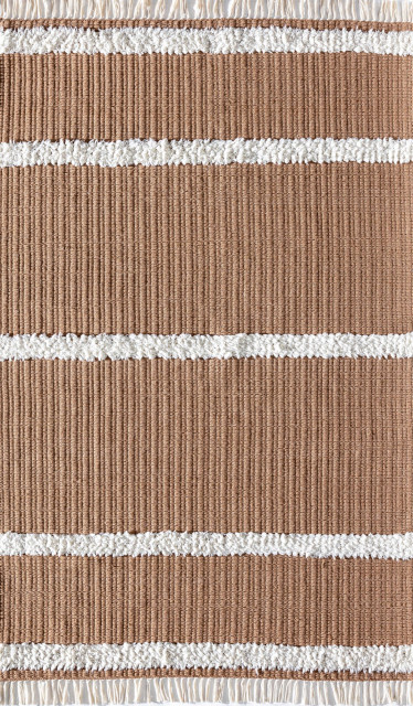 Rugs America Hunter HU15A Stripe Farmhouse Gingersnapped Area Rugs, 8 ...