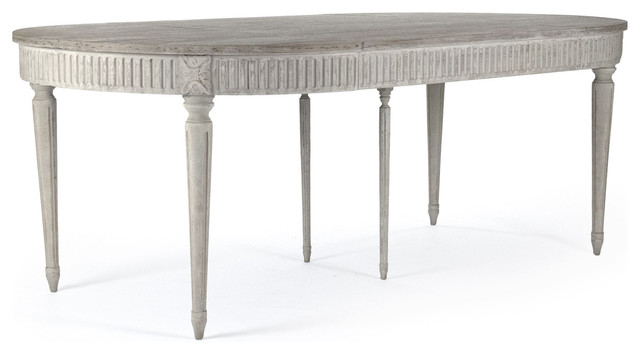Floren French Country White Wash Oak Extendable Breakfast Oval Floren French Country White Wash Oak Extendable Breakfast Oval Dining Table
