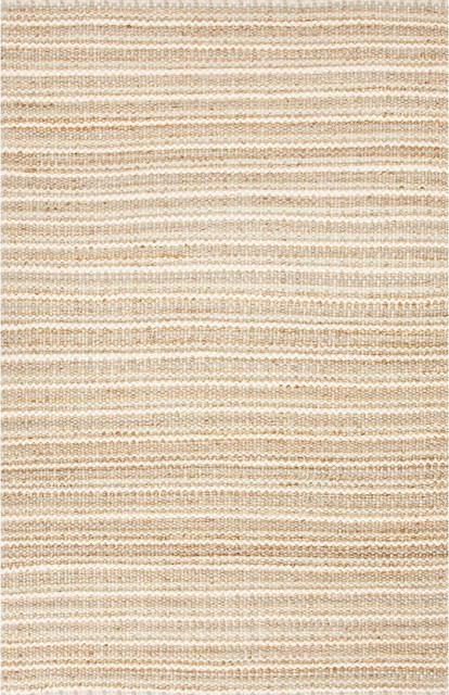 Jaipur Rugs Naturals Solid Pattern Cotton/Jute Taupe/Ivory Area Rug, 3.5 x 5.5ft