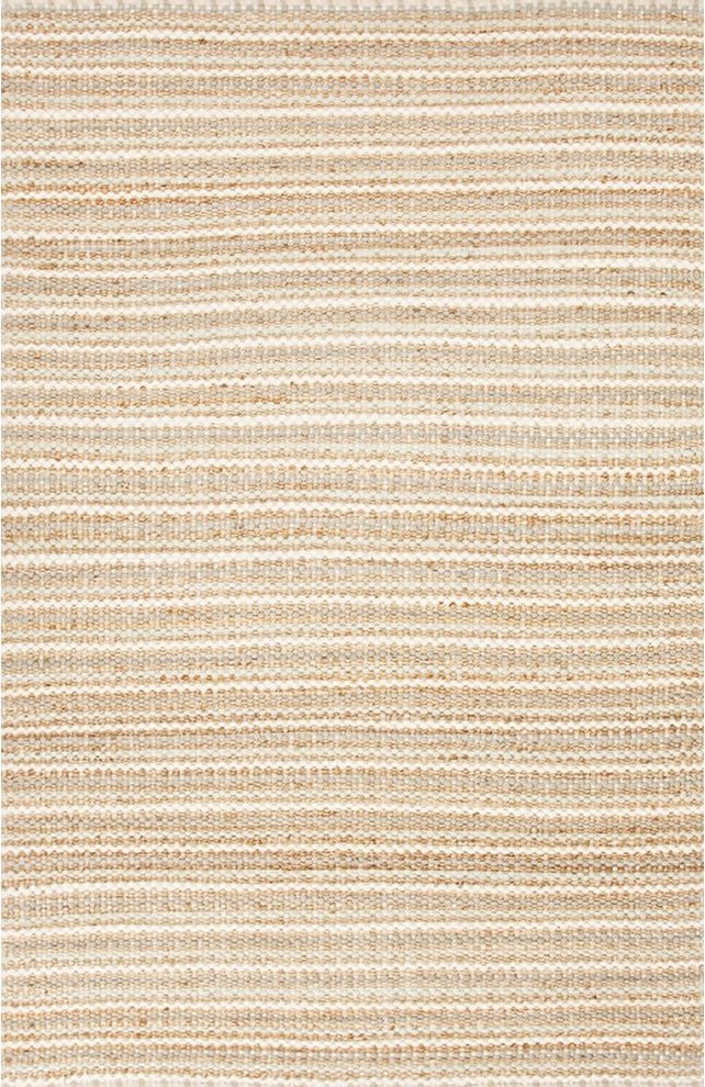 Jaipur Rugs Naturals Solid Pattern Cotton/Jute Taupe/Ivory Area Rug, 3.5 x 5.5ft
