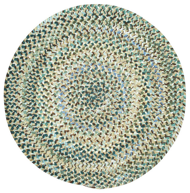 Ocracoke Braided Round Rug, Deep Blue, 5'6