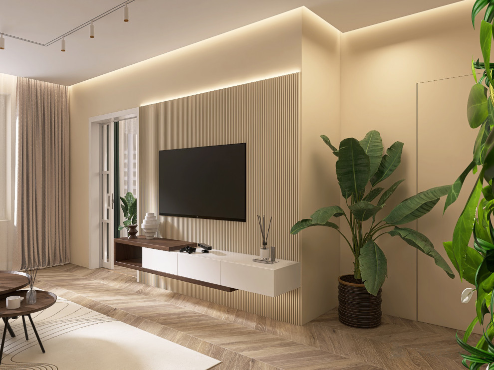 Гостиная в оттенках ореха