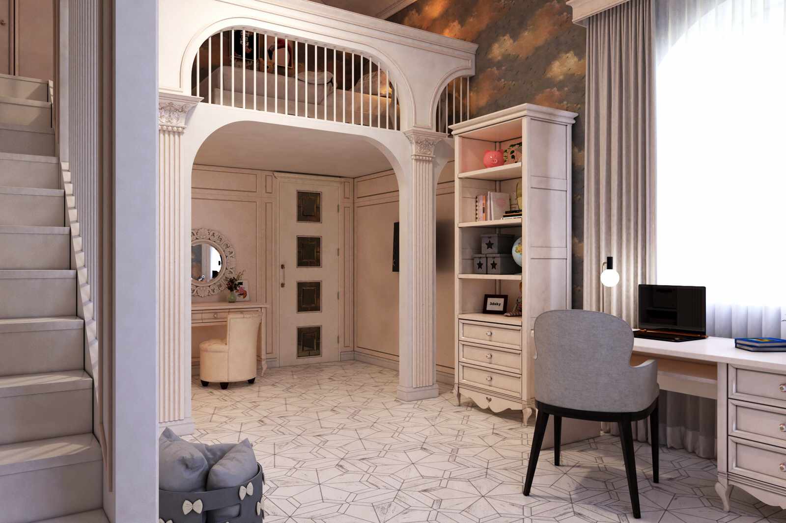 Дизайн детской комнаты в частном доме