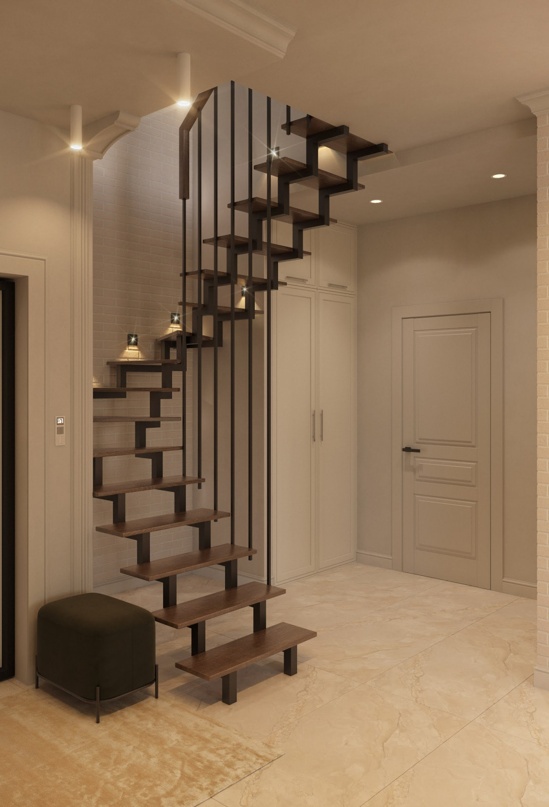 Легкая лестница на металлокаркасе