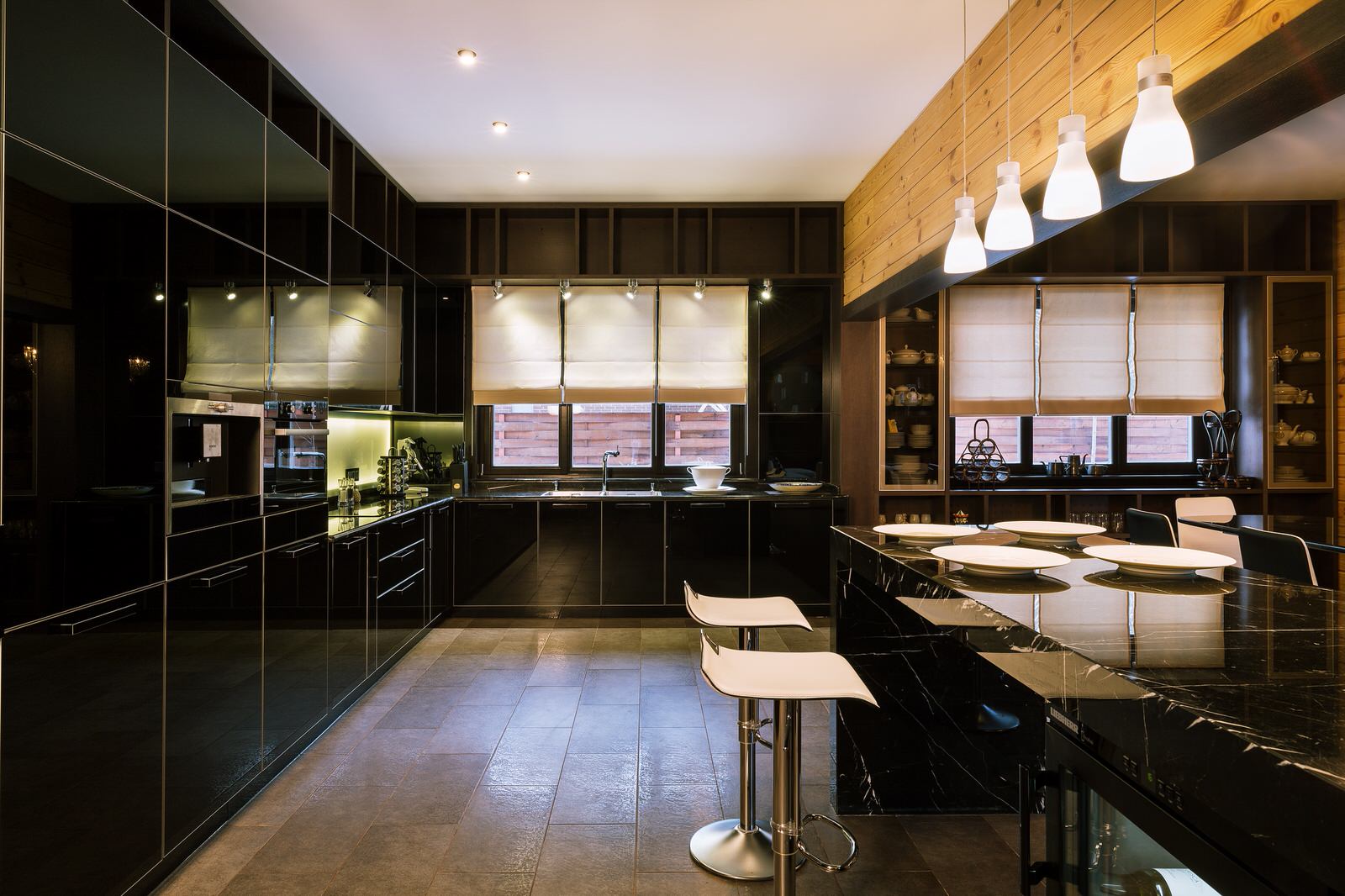 Интерьер деревянного особняка в подмосковном посёлке "Никольские озера"